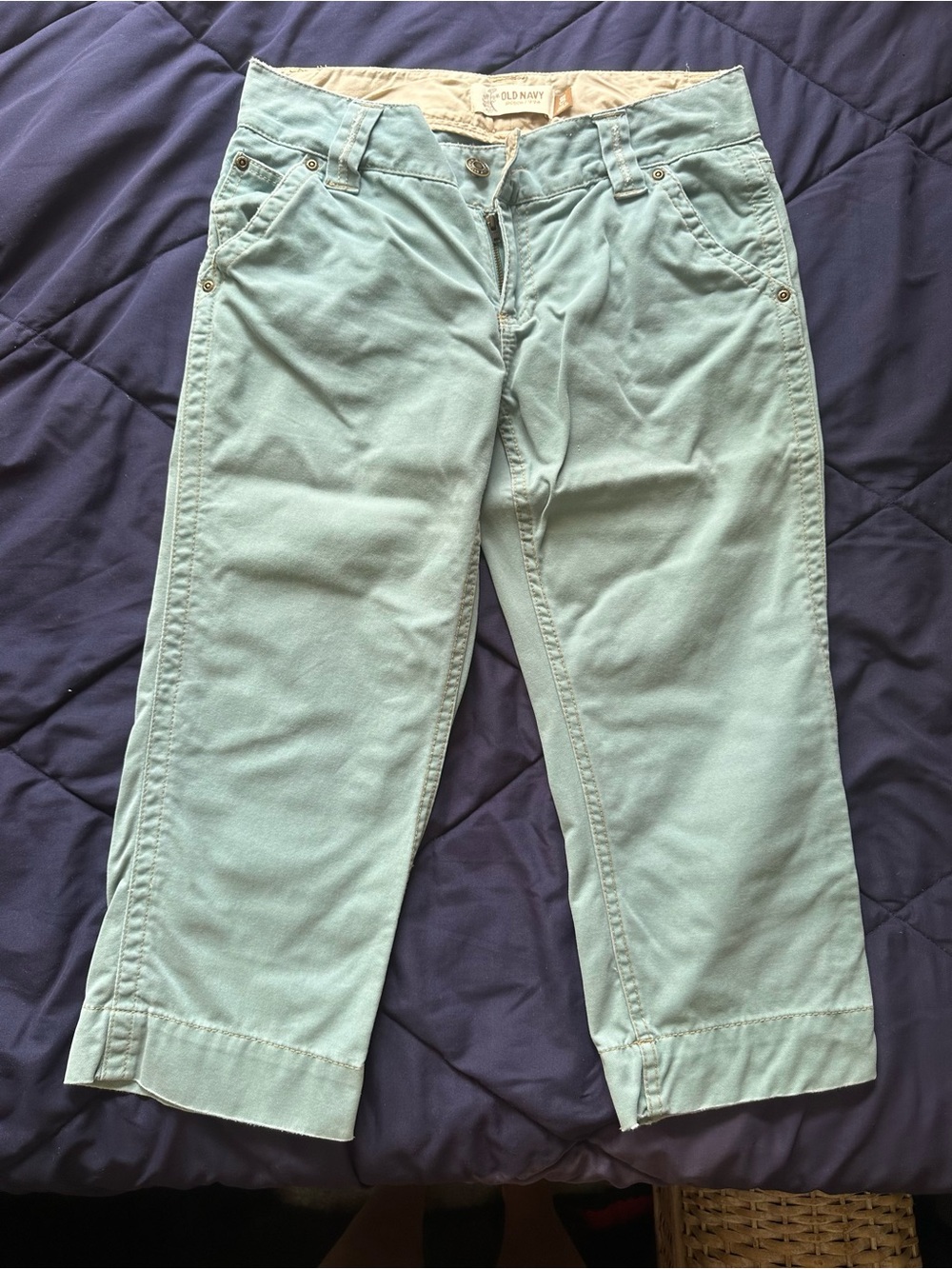 Vintage Old Navy Seafoam Green Cropped Pants